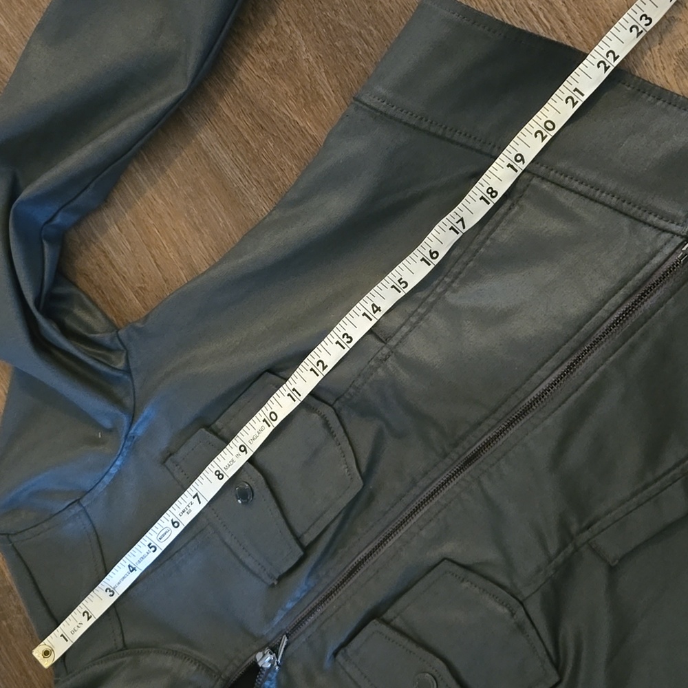 White House Black Market Grey Coated Denim Band Jacket - Picture 7 of 9
